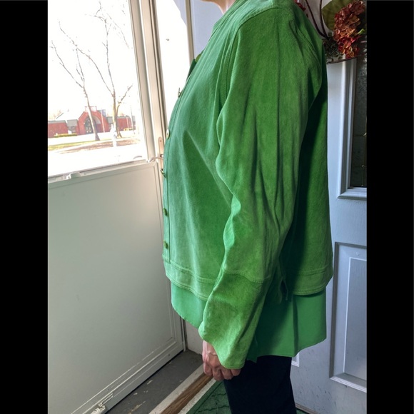 Green leather and suede jacket 1X NWT - Picture 15 of 15